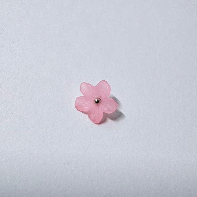 Dainty Frosted Pink Cherry Blossom Charm