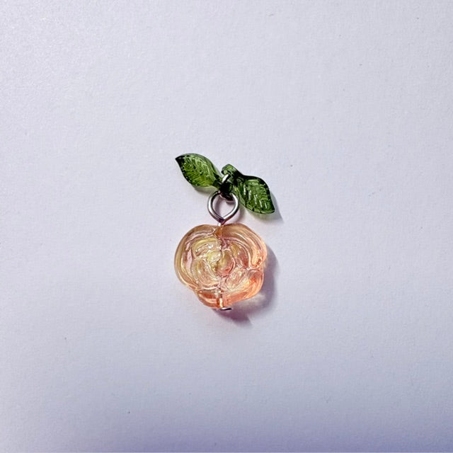 Translucent Glass Rose Charms