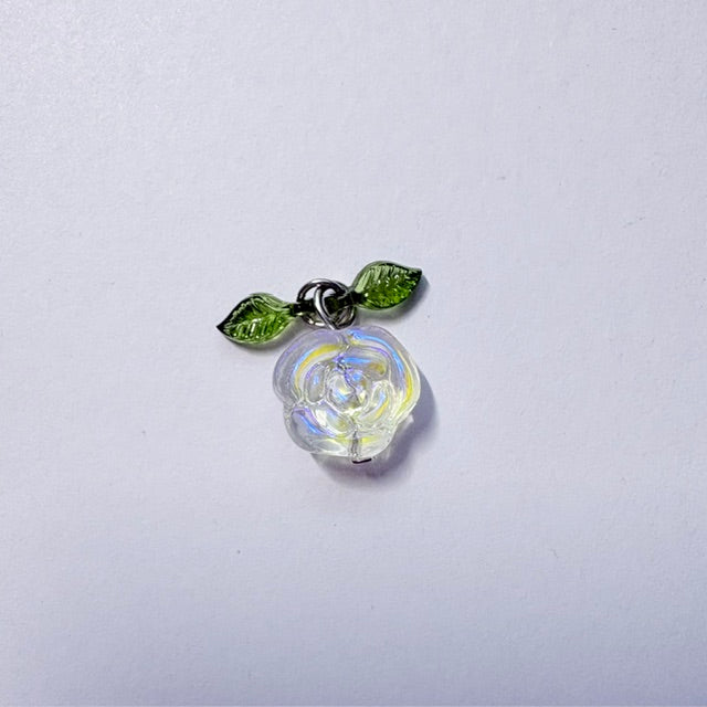 Translucent Glass Rose Charms