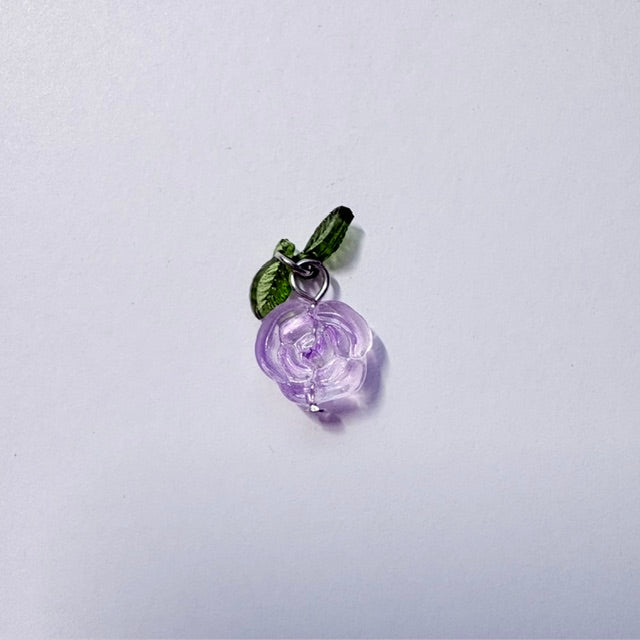 Translucent Glass Rose Charms
