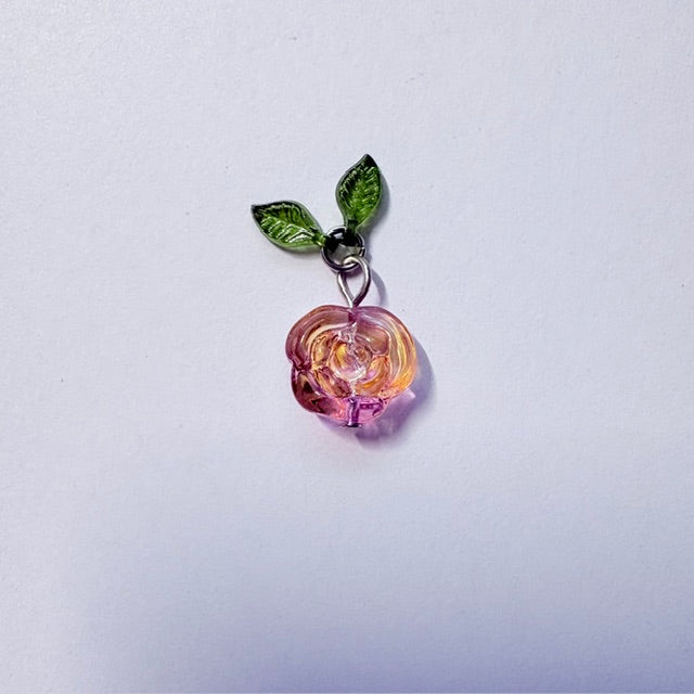 Translucent Glass Rose Charms