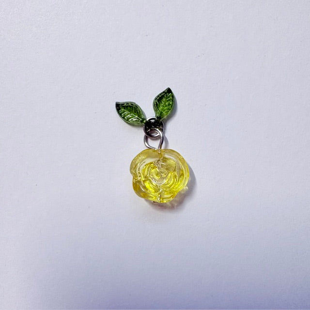 Translucent Glass Rose Charms