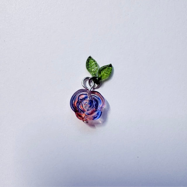 Translucent Glass Rose Charms