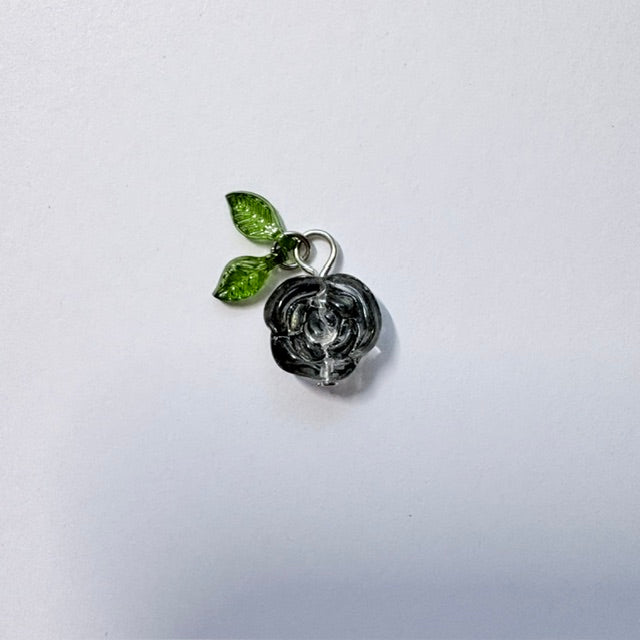 Translucent Glass Rose Charms