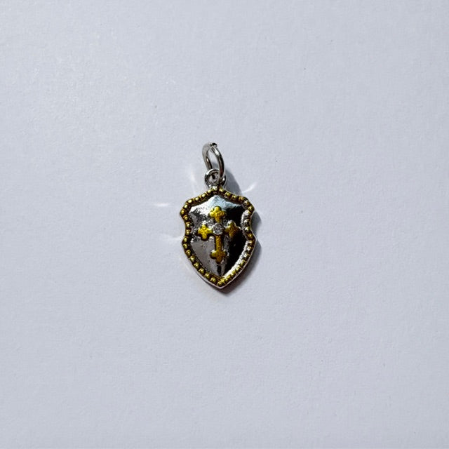 Vintage Shield and Cross Charm