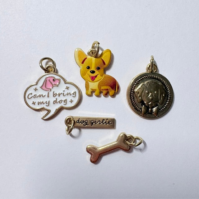 Dapper Golden Pup Medallion Charm