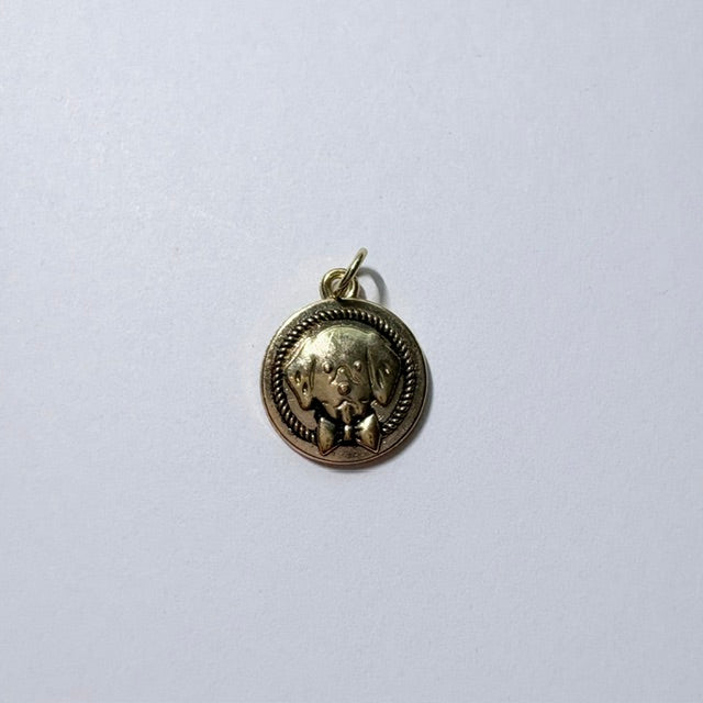 Dapper Golden Pup Medallion Charm