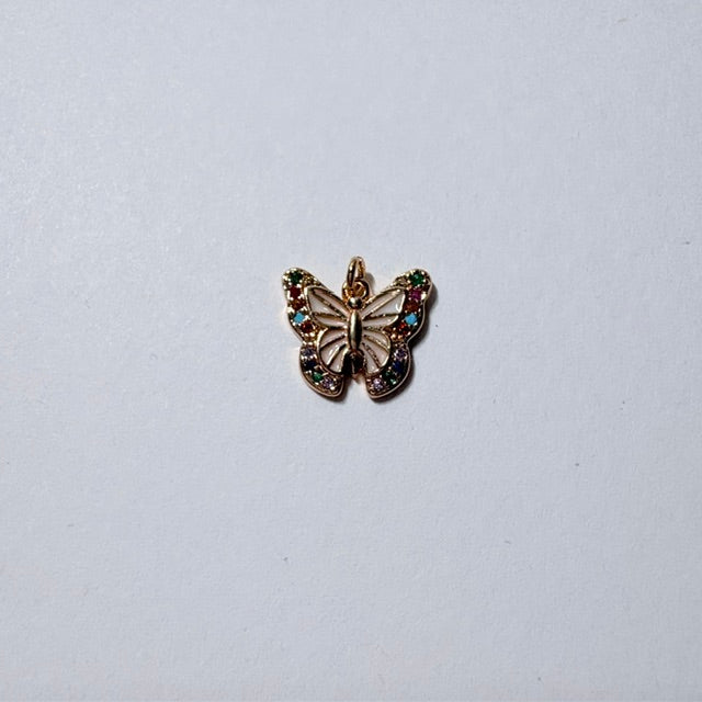 Vibrant Jeweled Butterfly Charm