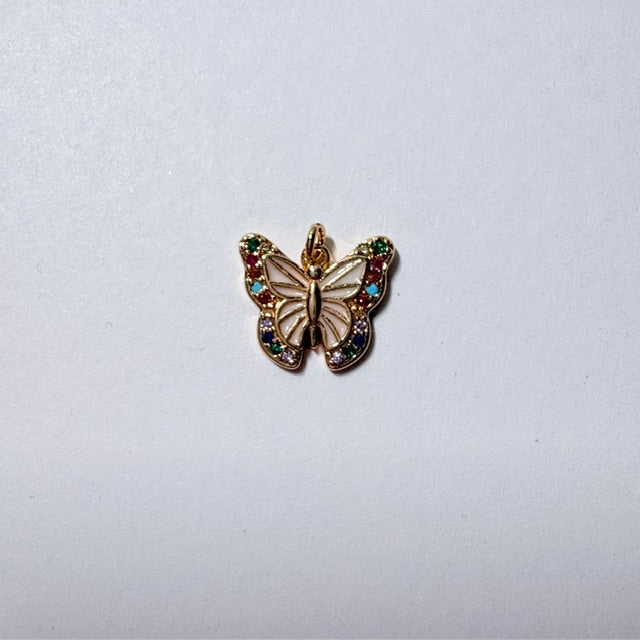 Vibrant Jeweled Butterfly Charm