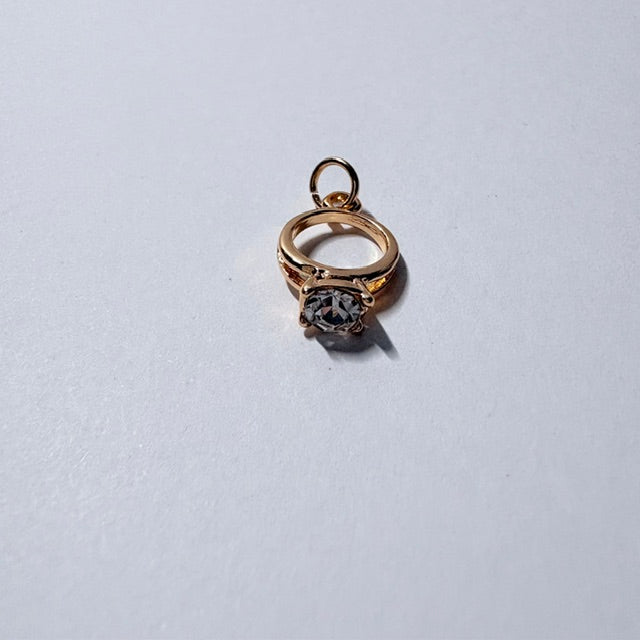Sparkling Solitaire Ring Charm Set