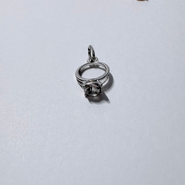 Sparkling Solitaire Ring Charm Set