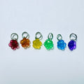 Translucent Rainbow Flower Charm Set