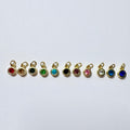 Colorful Birthstone Crystal Charm Set (Gold)