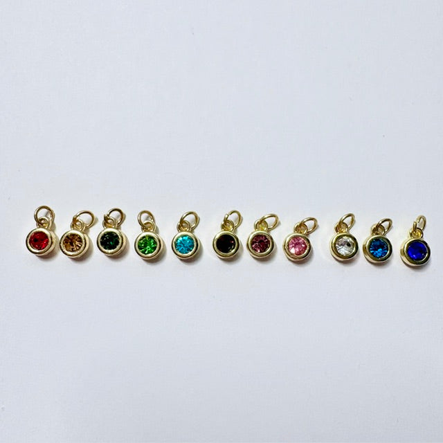 Colorful Birthstone Crystal Charm Set (Gold)