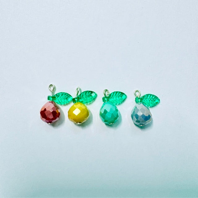 Faceted Glass Fruit Charm Set