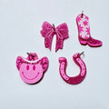 Sparkly Pink Cowgirl Charm Set