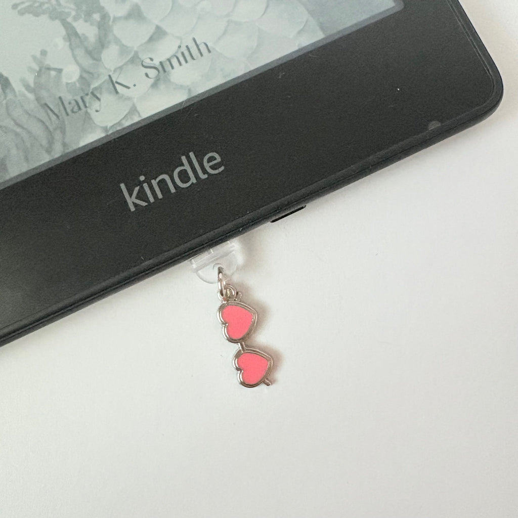 Pink Heart Sunglasses Charger Charm