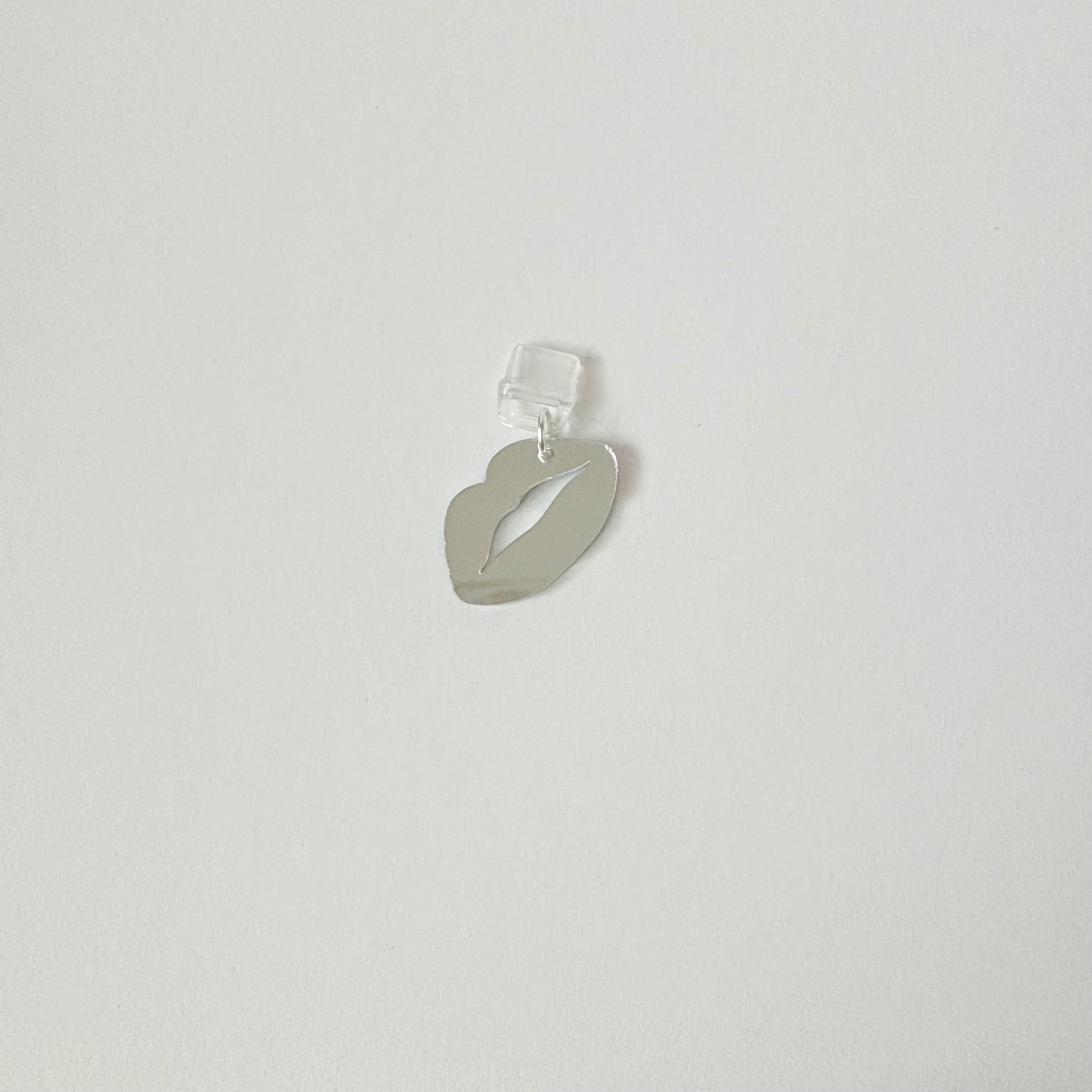 Silver Mirror Lip Charger Charm