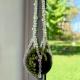 The complete Moonlit Dew beaded plant hanger, an ethereal and minimalist decor piece.